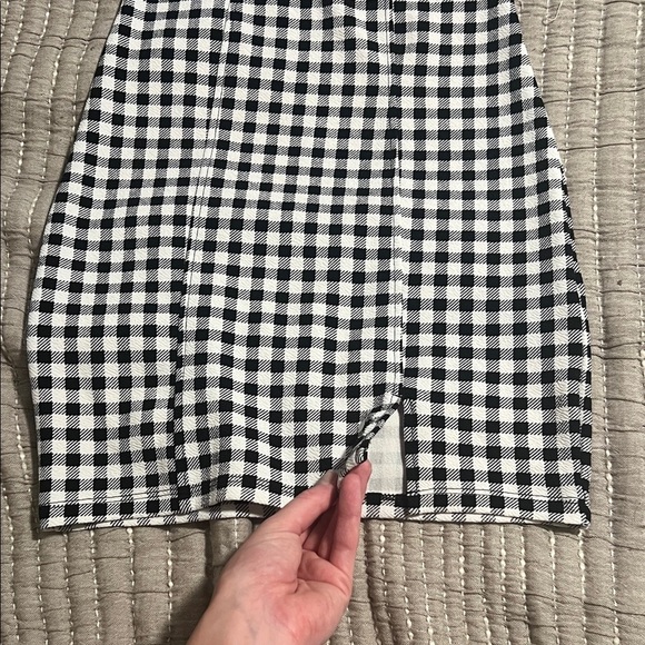 Divided Black and White Gingham Mini Dress - Picture 2 of 3